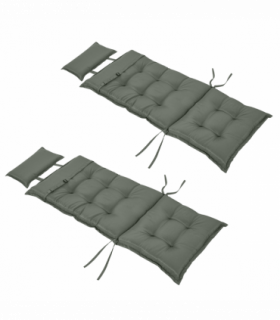 Set of 2 Garden Chair Cushion Seat, Dark Grey