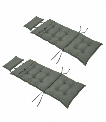 Set of 2 Garden Chair Cushion Seat, Dark Grey