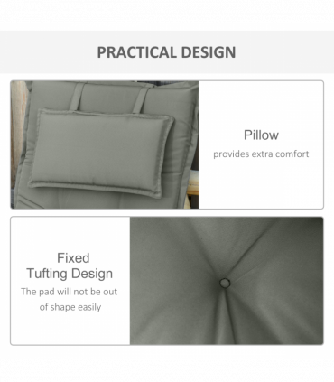 Set of 2 Garden Chair Cushion Seat, Dark Grey