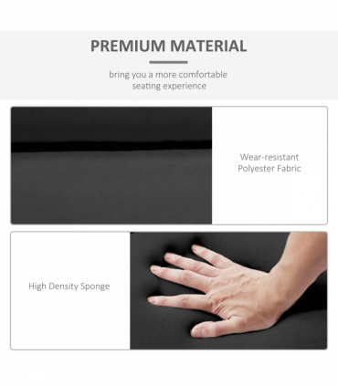 Set of 2 Lounger Cushions Deep Seat Patio Cushions with Ties Black