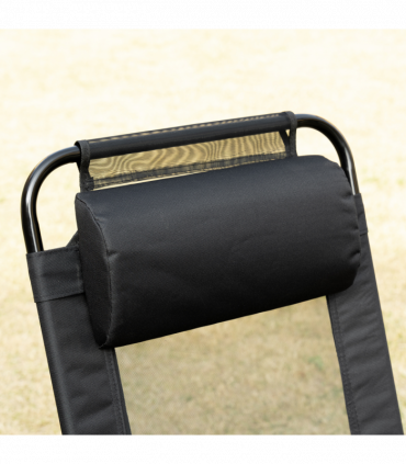 Set of 2 Metal Portable Folding Recliner w/ Adjustable Backrest, Black