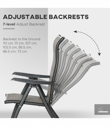 Set of 2 Outdoor Patio PE Rattan Dining Armrests Chair Adjustable Red Brown