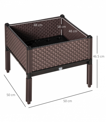 Set of 2 Raised Bed, Elevated Planter Box & Self-Watering Design & Drainage Holes