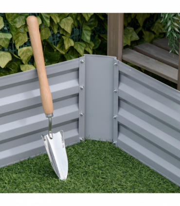 Set of 2 Raised Garden Bed, Galvanized Steel Frame 1m x 1m x 0.3m