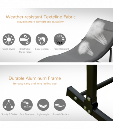 Set of 2 S-shaped Zero Gravity recliners 165x61x63cm Dark Grey