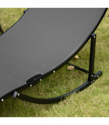 Set of 2 S-shaped Zero Gravity recliners 165x61x63cm Dark Grey