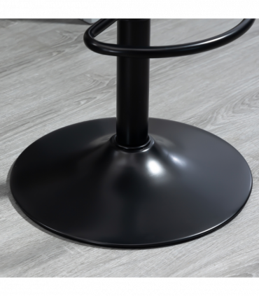 Set of 2, Swivel Barstools with Footrest and Backrest, PU Leather Black
