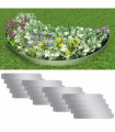 Set of 20 Flexible Lawn Fence Galvanised Steel 100 x 14 cm