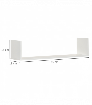 Set of 3 Wooden Floating Shelves Wall Mount CD DVD Display White HOMCOM