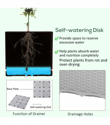 Set of 4 Garden Raised Bed Elevated Patio Flower Planter Box PP Vegetables Grey