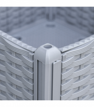 Set of 4 Garden Raised Bed Elevated Patio Flower Planter Box PP Vegetables Grey