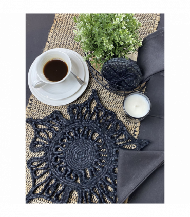 Severn Jute Star 36x36cm Black Set of 2 Placemats