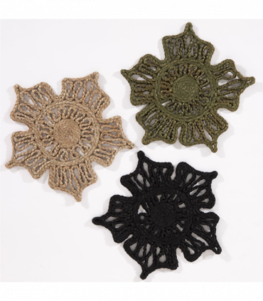 Severn Jute Star 36x36cm Black Set of 2 Placemats