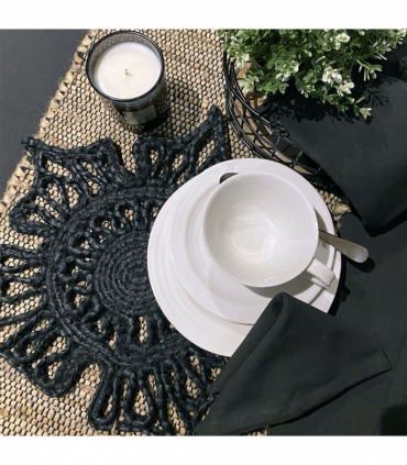Severn Jute Star 36x36cm Black Set of 2 Placemats