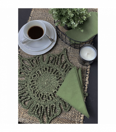 Severn Jute Star 36x36cm Olive Set of 2 Placemats