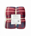Sherpa Backed Plush Tartan Design Fleece Throw Red