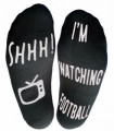 Vinsani 'Shhh I'm Watching Football' Funny Ankle Socks, Gift For Football Fans - Black