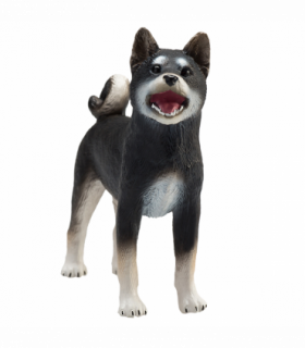 Shiba Inu Black Dog Figurine  Realistic Pet Model