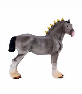 Shire Horse Dapple Grey Toy  Realistic Equestrian Figurine