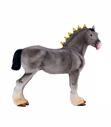 Shire Horse Dapple Grey Toy  Realistic Equestrian Figurine