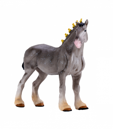 Shire Horse Dapple Grey Toy  Realistic Equestrian Figurine