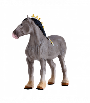 Shire Horse Dapple Grey Toy  Realistic Equestrian Figurine