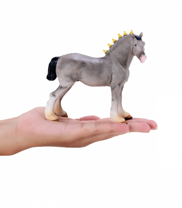 Shire Horse Dapple Grey Toy  Realistic Equestrian Figurine
