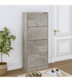 Shoe Cabinet Concrete Grey 63x24x147 cm Engineered Wood