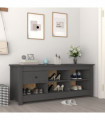 Shoe Cabinet Grey 110x38x45.5 cm Solid Wood Pine