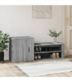 Shoe Cabinet Grey Sonoma 130x35x54 cm Engineered Wood