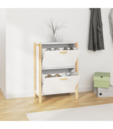 Shoe Cabinet White 57.5x33x80 cm Engineered Wood