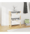 Shoe Cabinet White 57.5x33x80 cm Engineered Wood