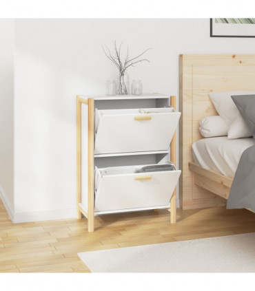 Shoe Cabinet White 57.5x33x80 cm Engineered Wood