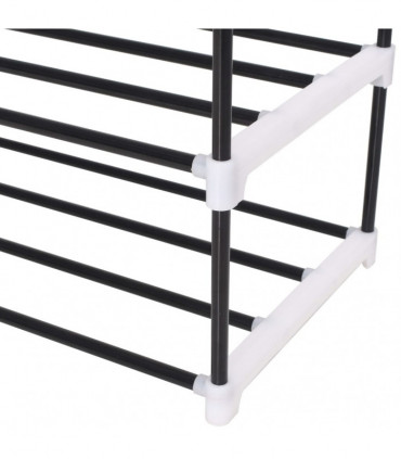 Shoe Rack with 7 Shelves Metal and Plastic Black