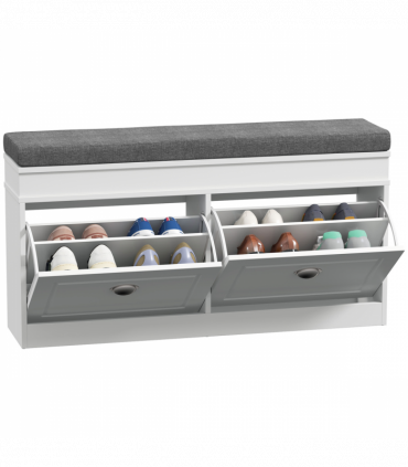 Shoe Storage Bench with Seat Cushion Cabinet Organizer with 2 Drawers