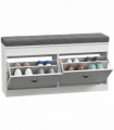 Shoe Storage Bench with Seat Cushion Cabinet Organizer with 2 Drawers