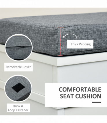 Shoe Storage Bench with Seat Cushion Cabinet Organizer with 2 Drawers