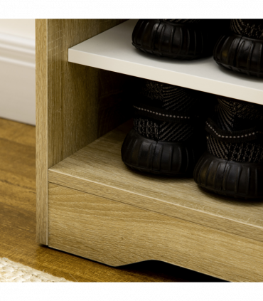 Shoe Storage Organizer w/ Double Door Cabinet Open Shelves for Hallway Entryway