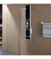 Shower Panel Unit Glass 18x42.1x120 cm Black