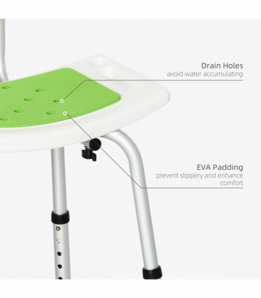 Shower Stool for the Elderly and Disabled, Adjustable Shower Stool HOMCOM