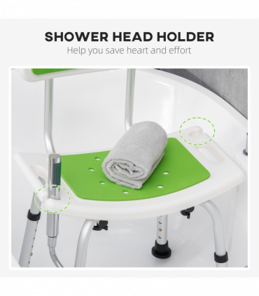 Shower Stool for the Elderly and Disabled, Adjustable Shower Stool HOMCOM