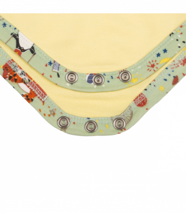 Showman Print Green & Yellow Baby Vest Set