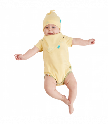 Showman Print Green & Yellow Baby Vest Set