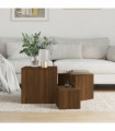 Side Tables 3 pcs Brown Oak Engineered Wood