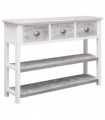 Sideboard Antique Grey 108x30x76 cm Solid Paulownia Wood