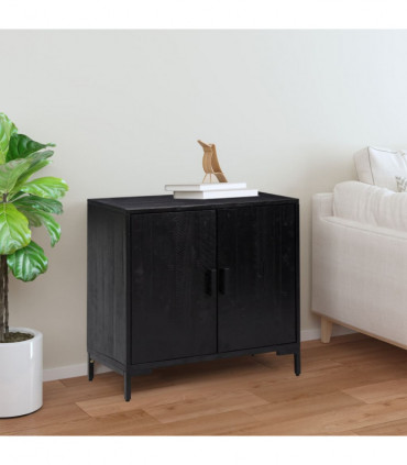 Sideboard Black 75x35x70 cm Solid Recycled Pinewood