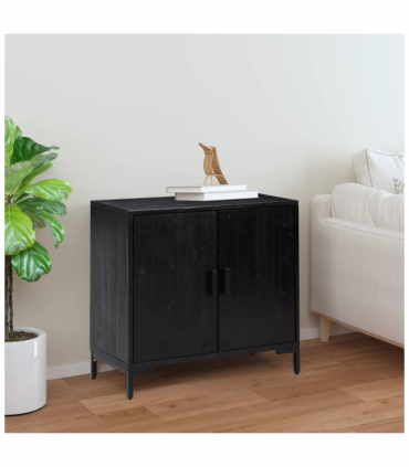 Sideboard Black 75x35x70 cm Solid Recycled Pinewood