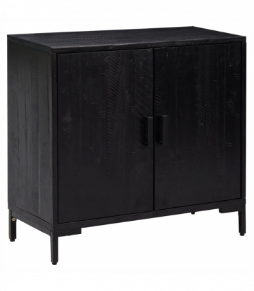 Sideboard Black 75x35x70 cm Solid Recycled Pinewood