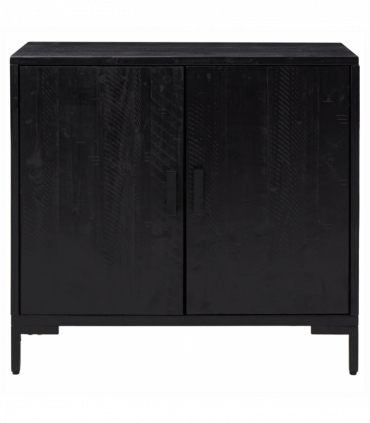 Sideboard Black 75x35x70 cm Solid Recycled Pinewood