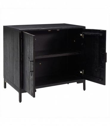Sideboard Black 75x35x70 cm Solid Recycled Pinewood